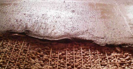Заливка стяжкой поверх армированного керамзита